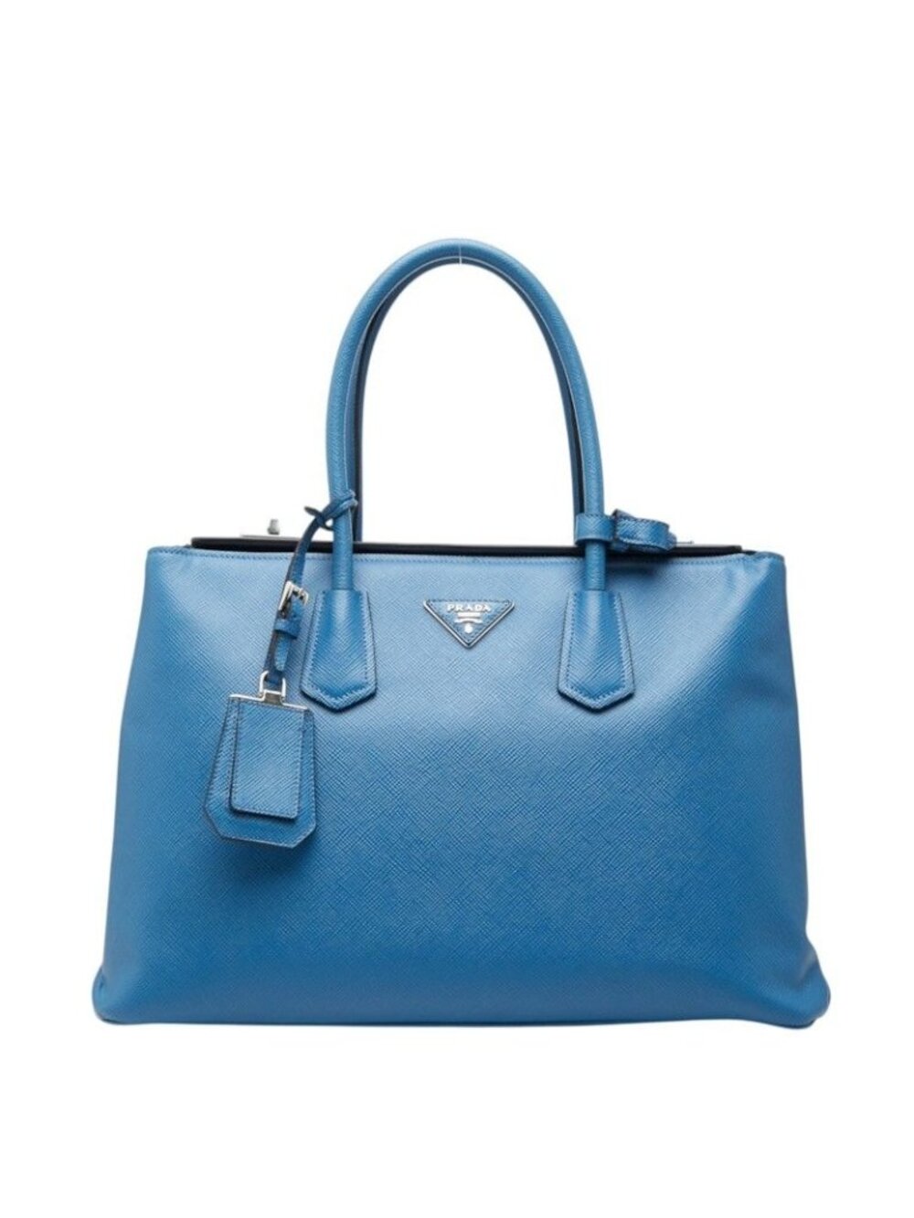 Prada Tote Bag Blue Saffiano Leather